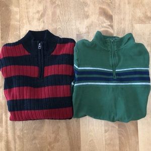 2 boys sweaters size large with quarter zip